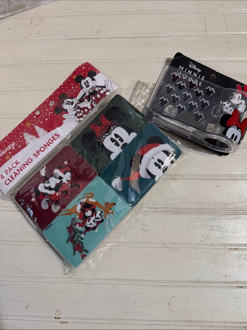 Disney Minnie and Mickey Mouse Holiday Cleaning Sponge Set - with Sponge Holder